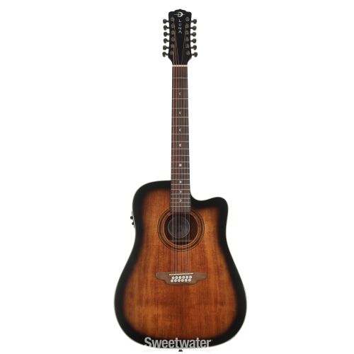  Luna Art Vintage 12-string Acoustic-electric Guitar - Distressed Vintage Brownburst