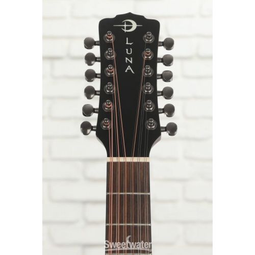  Luna Art Vintage 12-string Acoustic-electric Guitar - Distressed Vintage Brownburst