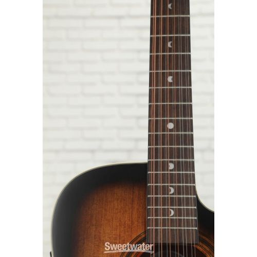  Luna Art Vintage 12-string Acoustic-electric Guitar - Distressed Vintage Brownburst