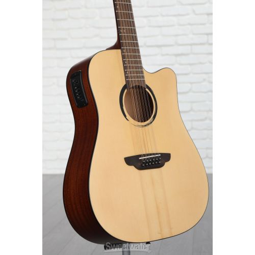  Luna Wabi Sabi Dreadnought Cutaway 12-string Acoustic-electric Guitar - Satin Natural