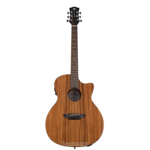  Luna Gypsy Grand Concert Acoustic-Electric Guitar Essentials Bundle - Zebrawood