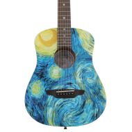 Luna Safari Starry Night Travel Guitar - Starry Night Graphic