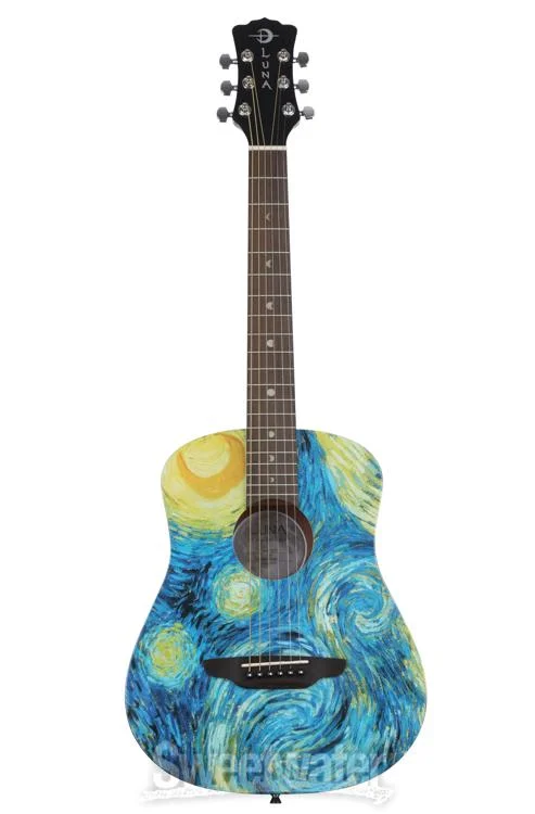  Luna Safari Starry Night Travel Guitar - Starry Night Graphic