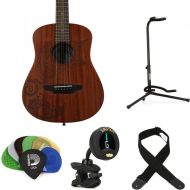 Luna Safari Tattoo Travel Guitar Essentials Bundle - Satin Natural