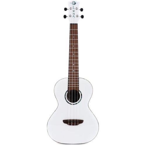  Luna Hau Snow Tenor Ukulele Essentials Bundle - Gloss White