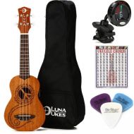 Luna Maluhia Peace Soprano Ukulele Essentials Bundle - Satin Natural