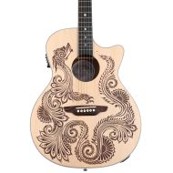 Luna Henna Dragon Acoustic-electric Guitar - Satin Natural