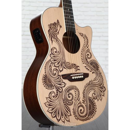  Luna Henna Dragon Acoustic-electric Guitar - Satin Natural