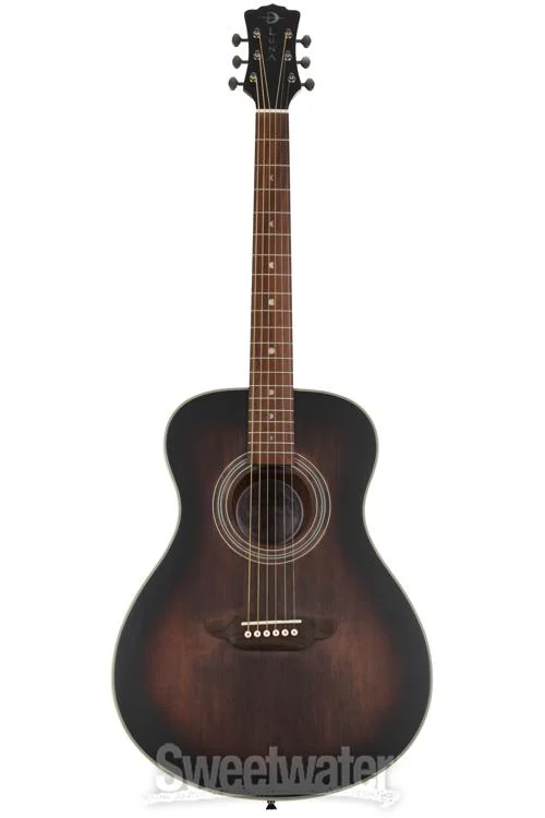  Luna Art Vintage Folk Acoustic Guitar - Distressed Vintage Brownburst