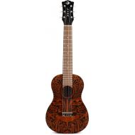 Luna Tribal Mahogany 6-String Baritone Ukulele - Satin Natural