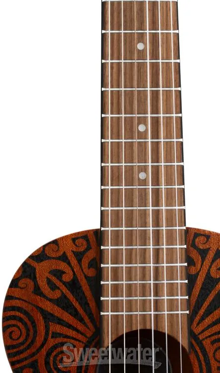  Luna Tribal Mahogany 6-String Baritone Ukulele - Satin Natural