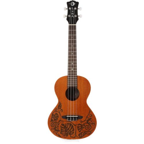  Luna Lizard Mahogany Tenor Ukulele Pack - Satin Natural