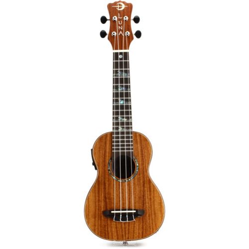  Luna High Tide Koa Soprano Ukulele Acoustic-electric Ukulele - Satin Natural