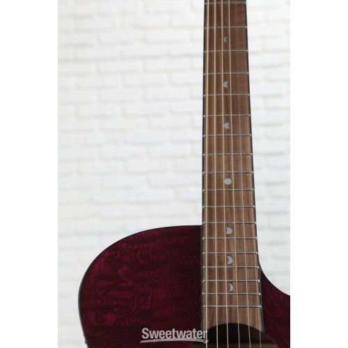  Luna Gypsy Quilted Ash Acoustic-electric Guitar - Transparent Purple