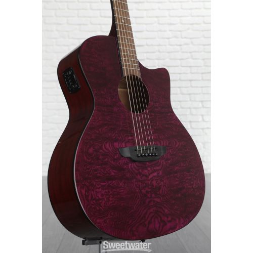  Luna Gypsy Quilted Ash Acoustic-electric Guitar - Transparent Purple