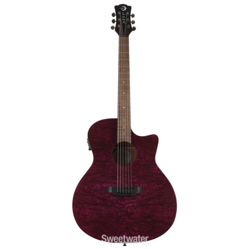  Luna Gypsy Quilted Ash Acoustic-electric Guitar - Transparent Purple