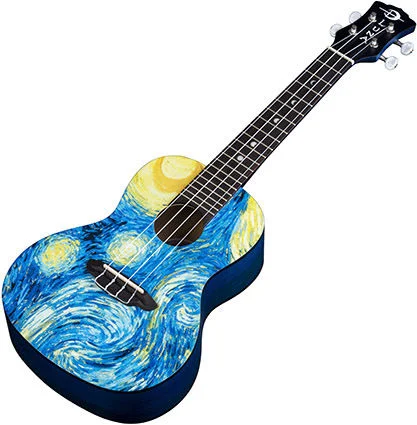  Luna Starry Night Concert Ukulele - Starry Night Graphic