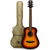 Luna Safari Tribal Left-handed Travel Acoustic-electric Guitar - Tobacco Sunburst Satin