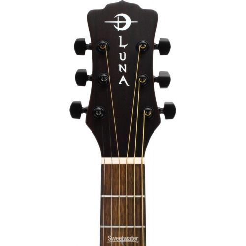  Luna Safari Tribal Left-handed Travel Acoustic-electric Guitar - Tobacco Sunburst Satin