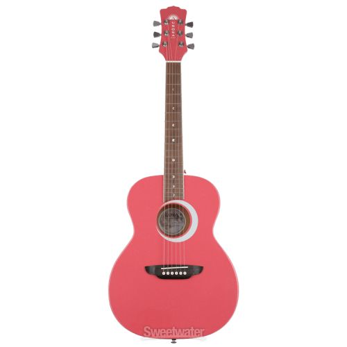  Luna Aurora Borealis 3/4-Size Acoustic Guitar Essentials Bundle - Pink Pearl