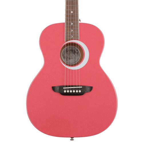  Luna Aurora Borealis 3/4-Size Acoustic Guitar Essentials Bundle - Pink Pearl