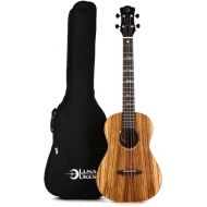 Luna High Tide Zebrawood Baritone Ukulele - Satin Natural