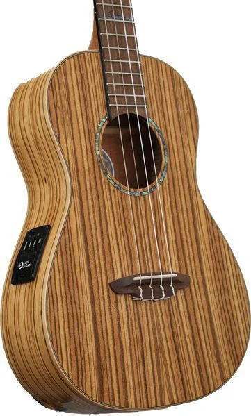  Luna High Tide Zebrawood Baritone Ukulele - Satin Natural