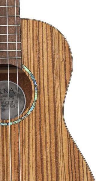  Luna High Tide Zebrawood Baritone Ukulele - Satin Natural