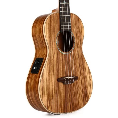  Luna High Tide Zebrawood Baritone Ukulele - Satin Natural