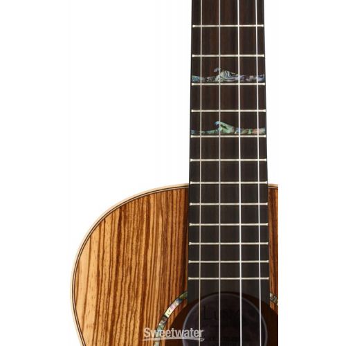  Luna High Tide Zebrawood Baritone Ukulele - Satin Natural