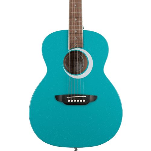  Luna Aurora Borealis 3/4-Size Acoustic Guitar Essentials Bundle - Teal Sparkle