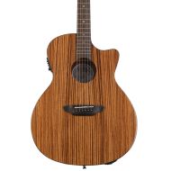 Luna Gypsy Exotic Zebrawod Grand Concert Acoustic-electric Guitar - Gloss Natural