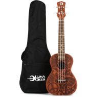 Luna Love Music Peace Concert Ukulele - Satin Natural