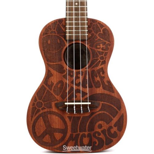  Luna Love Music Peace Concert Ukulele - Satin Natural