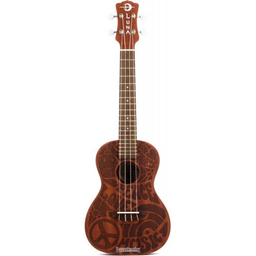  Luna Love Music Peace Concert Ukulele - Satin Natural