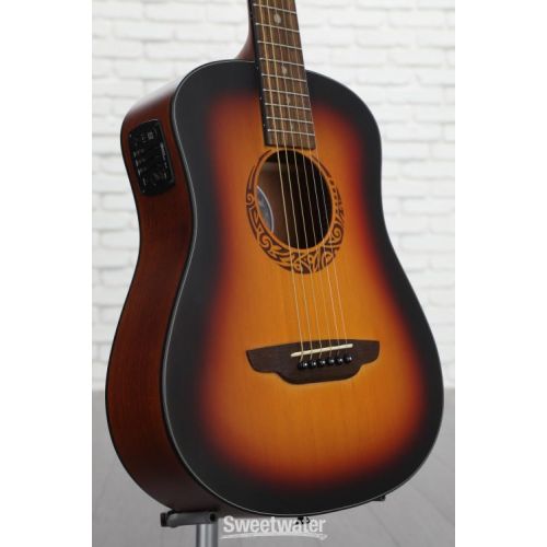  Luna Safari Tribal Travel Acoustic-Electric Guitar - Tobacco Sunburst Satin