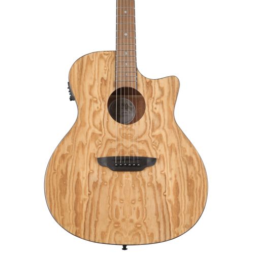  Luna Gypsy Quilted Ash Acoustic-Electric Guitar Essentials Bundle - Gloss Natural