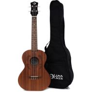 Luna Honu Tribal Turtle Tenor Ukulele - Satin Natural