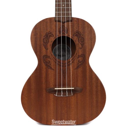  Luna Honu Tribal Turtle Tenor Ukulele - Satin Natural