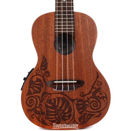  Luna Lizard Mahogany Concert Ukulele A/E - Satin Natural