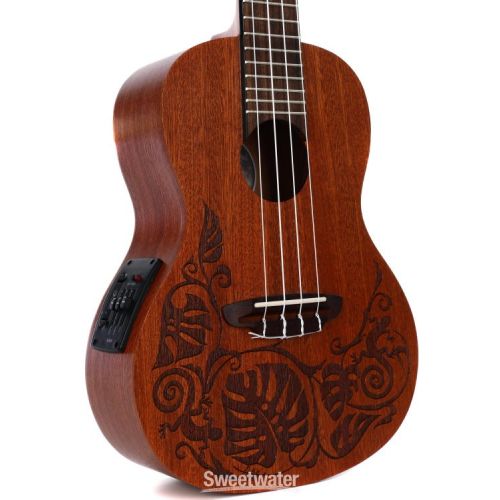  Luna Lizard Mahogany Concert Ukulele A/E - Satin Natural