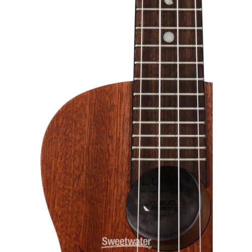  Luna Lizard Mahogany Concert Ukulele A/E - Satin Natural