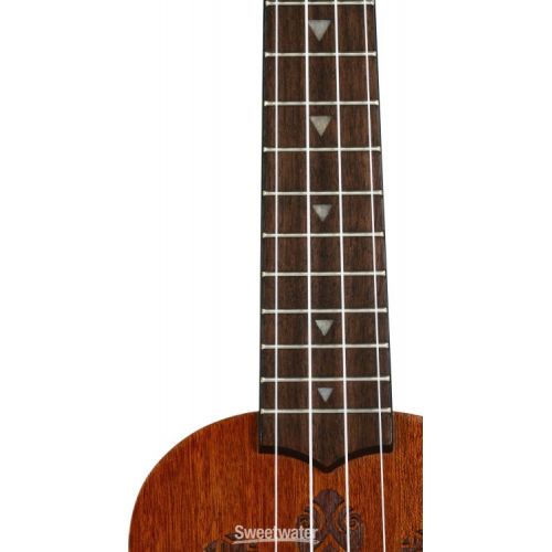  Luna Honu Tribal Turtle Soprano Ukulele - Satin Natural