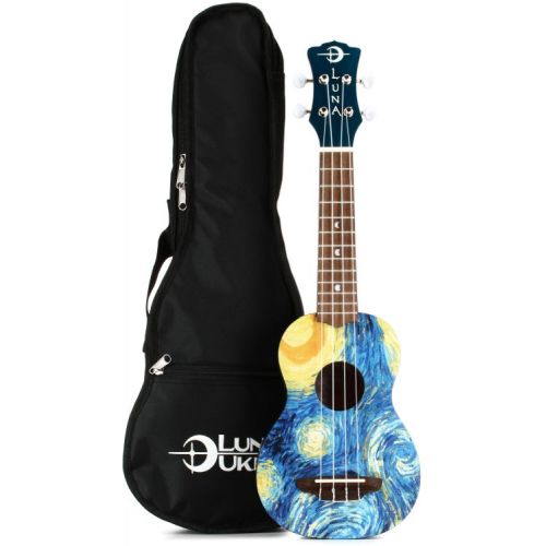  Luna Starry Night Soprano Ukulele Essentials Bundle - Starry Night