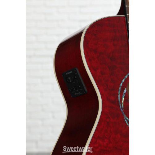  Luna Flora Lotus Acoustic-electric Guitar - Transparent Shiraz Quilted Maple