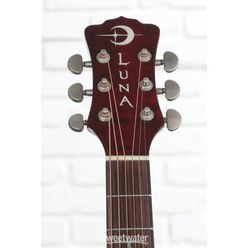  Luna Flora Lotus Acoustic-electric Guitar - Transparent Shiraz Quilted Maple