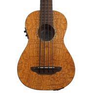 Luna Quilted Ash Ukulele Bari-Bass - Satin Natural