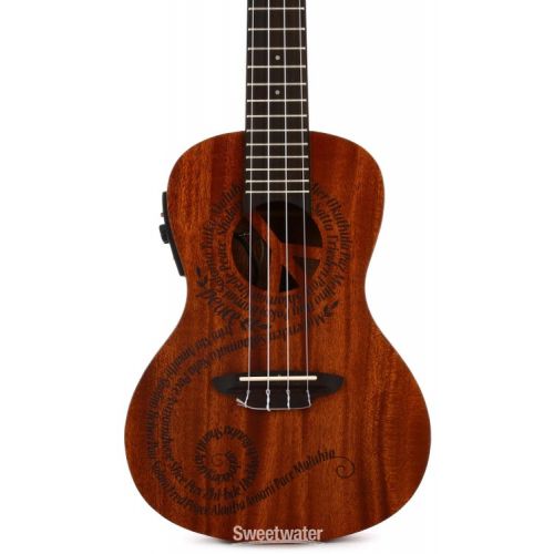  Luna Maluhia Peace Concert Ukulele A/E - Satin Natural