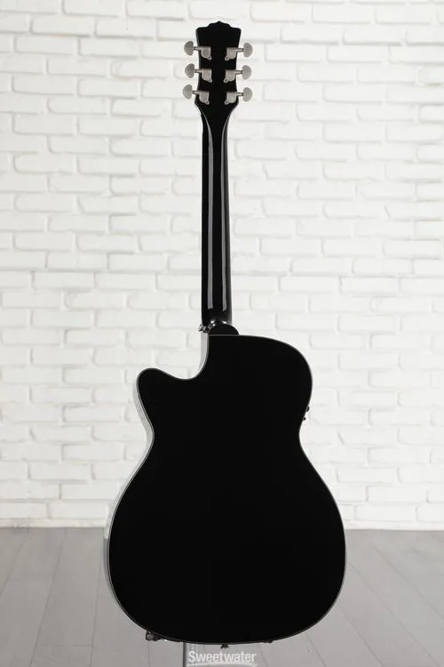  Luna Fauna Dragon Acoustic-electric Guitar - Classic Black with Abalone Dragon & Crescent Moon