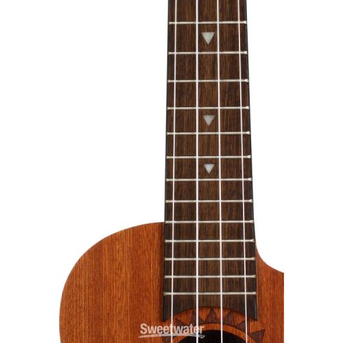  Luna Tattoo Mahogany Acoustic-electric Concert Ukulele - Satin Natural